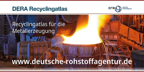Der neue Recyclingatlas für die Metallerzeugung ist auf der Webseite der DERA abrufbar.