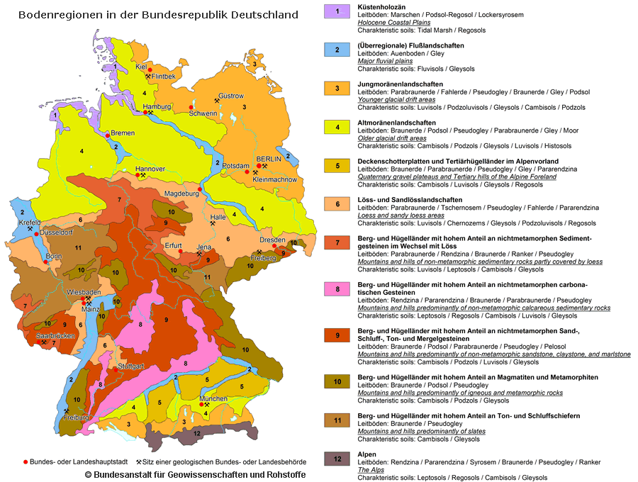 Bodenregionen in der Bundesrepublik Deutschland